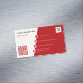 Carte De Visite Magnétique Rouge Simple Formel Code QR Moderne (In Situ)