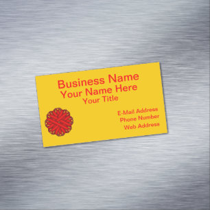 Carte De Visite Magnétique Ruban de fleurs rouges par Kenneth Yoncich