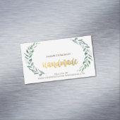 Carte De Visite Magnétique Rustique, Branche d'olive aquarelle, Fait main (In Situ)