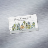 Carte De Visite Magnétique Rustique Foggy Forest Cabine (In Situ)