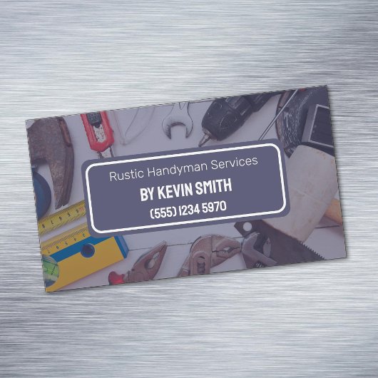 Carte De Visite Magnétique Rustique Handyman Services