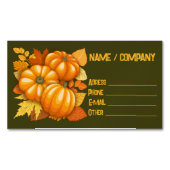 Carte De Visite Magnétique Saison d'automne Halloween Citrouille Motif (devant)