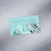 Carte De Visite Magnétique Salon d'aquarelle bleu abstrait SPA (In Situ)