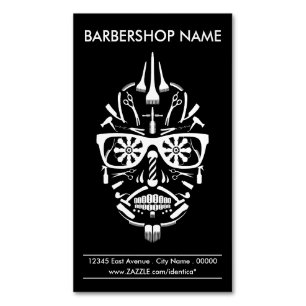 Carte De Visite Magnétique salon de coiffure punk calavera