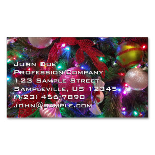 Carte De Visite Magnétique Sapin de Noël multicolore Fêtes de fin d'année