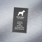 Carte De Visite Magnétique Schnauzer Chien Silhouette Chalboard Style vertica (In Situ)