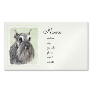 Carte De Visite Magnétique Schnauzer (Giant, Standard) Peinture - Chien Art