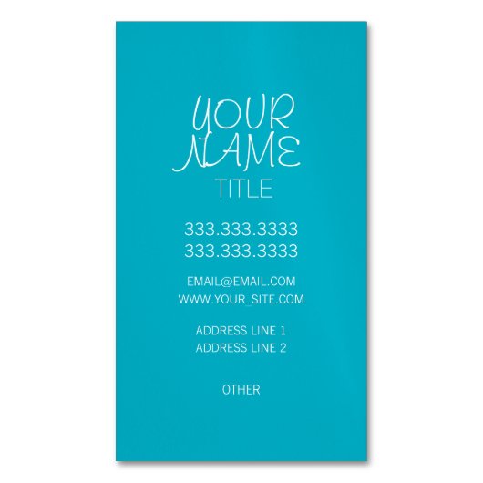 Carte De Visite Magnétique Scuba Blue Freehand simple (devant Vertical)