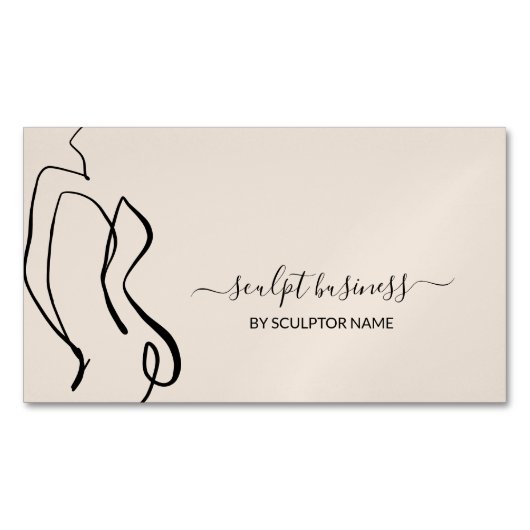 Carte De Visite Magnétique Sculpture corporel beige esthétique (devant)
