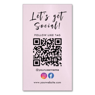 Carte De Visite Magnétique Se Connecter Avec Us Qr Code Facebook Instagram