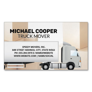 Carte De Visite Magnétique Semi Truck   Movers   Moving Boxes