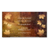 Carte De Visite Magnétique sentier d'automne tombant érable feuille rustique (devant)