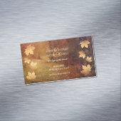 Carte De Visite Magnétique sentier d'automne tombant érable feuille rustique (In Situ)