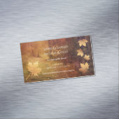 Carte De Visite Magnétique sentier d'automne tombant érable feuille rustique  (In Situ)