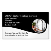 Carte De Visite Magnétique Service cool d'analyse de l'eau potable (devant)