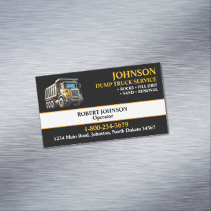 Carte De Visite Magnétique Service de camion à benne professionnel