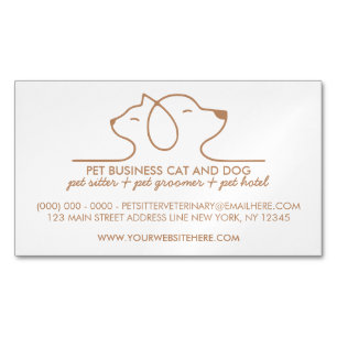 Carte De Visite Magnétique Service de gardiennage pour chats et chiens