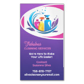 Carte De Visite Magnétique Service de nettoyage (devant Vertical)