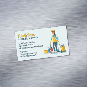 Carte De Visite Magnétique Service de nettoyage à domicile