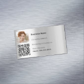 Carte De Visite Magnétique Service de nettoyage argent photo code QR (In Situ)