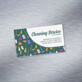 Carte De Visite Magnétique Service De Nettoyage De Maison Moderne Vert (In Situ)