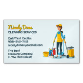 Carte De Visite Magnétique Service de nettoyage des domestiques (devant)