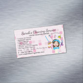 Carte De Visite Magnétique Service De Nettoyage Et De Réservations De Femme R (In Situ)