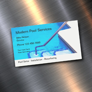 Carte De Visite Magnétique Service de Piscine Moderne