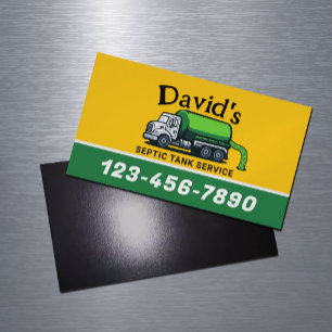 Carte De Visite Magnétique Service de pompage des réservoirs septiques Profes