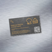 Carte De Visite Magnétique Service de restauration | Code QR (In Situ)