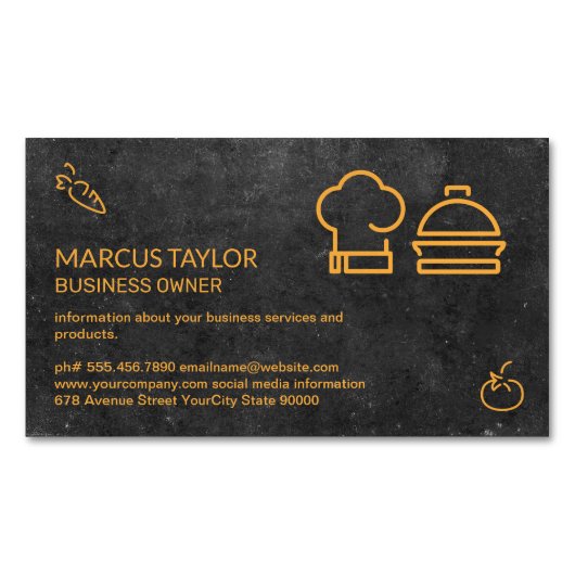Carte De Visite Magnétique Service de restauration | Industrie alimentaire | (devant)