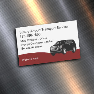 Carte De Visite Magnétique Service de Taxi de transport aéroport de luxe