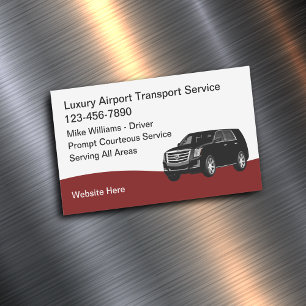 Carte De Visite Magnétique Service de taxi de transport aéroportuaire de luxe