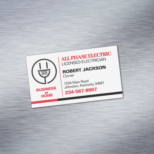Carte De Visite Magnétique Service d'électricien (In Situ)
