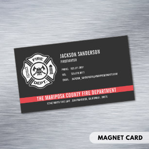 Carte De Visite Magnétique Service d'incendie des pompiers sur mesure Logo de