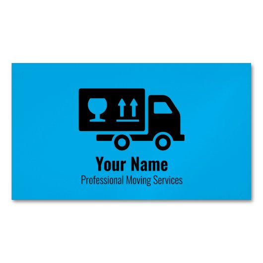 Carte De Visite Magnétique Service mobile personnalisable camion bleu (devant)