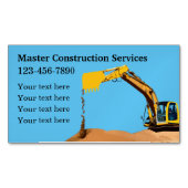 Carte De Visite Magnétique Services de déplacement de terres de construction (devant)