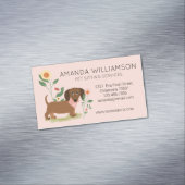 Carte De Visite Magnétique Services de garde de chiens mignons à fleurs de ty (In Situ)