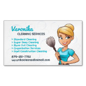 Carte De Visite Magnétique Services de nettoyage des domestiques (devant)