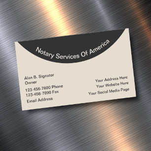 Carte De Visite Magnétique Services de notaire modernes