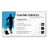 Carte De Visite Magnétique Services de peinture | Peintre au travail (devant)
