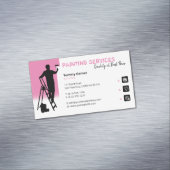 Carte De Visite Magnétique Services de peinture | Peintre au travail rose (In Situ)