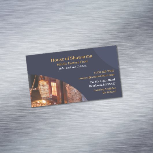 Carte De Visite Magnétique Shawarma Moyen-Orient (In Situ)