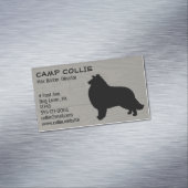 Carte De Visite Magnétique Silhouette Collie Rough | Impression de bois de ra (In Situ)