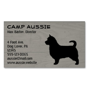 Carte De Visite Magnétique Silhouette de chien de Terrier australien (longue