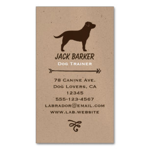Carte De Visite Magnétique Silhouette de Labrador Retriever Chocolat