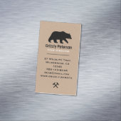 Carte De Visite Magnétique Silhouette de l'ours grizzli sauvage | Nature (In Situ)