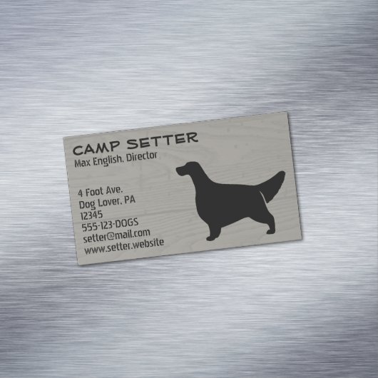 Carte De Visite Magnétique Silhouette de Setter anglais | Chien race Faux Woo (In Situ)