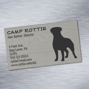 Carte De Visite Magnétique Silhouette Rottweiler   Chien pour animaux de comp