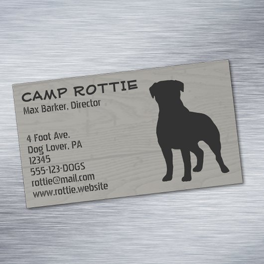 Carte De Visite Magnétique Silhouette Rottweiler | Chien pour animaux de comp